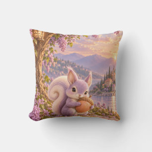 Coussin Écureuil Gland Lilas Wisteria Montagne Lac
