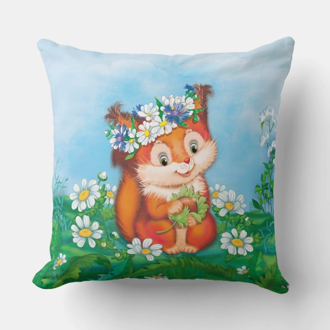 Coussin écureuil orange (Recto)