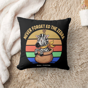 Coussin Ed Le Zèbre Capturé Retro Stripes Drôle Design