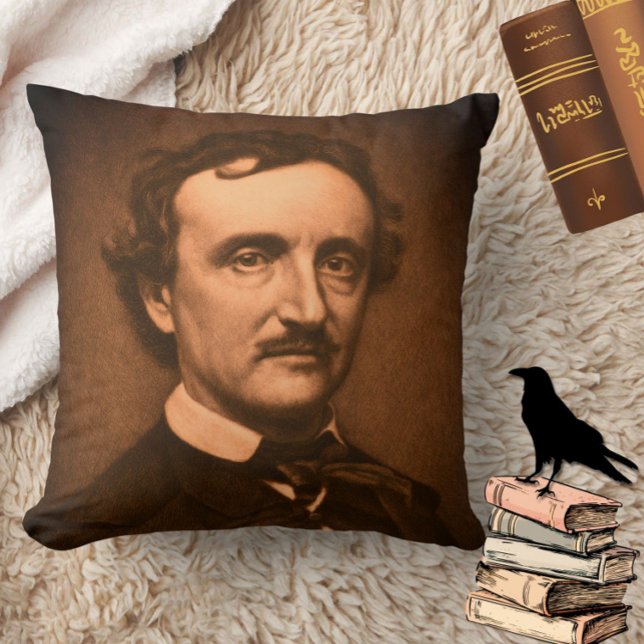 Coussin Edgar Allan Poe Capture d'écran Gothique Moody Éff (Add spooky gothic charm to your home with this moody Edgar Allan Poe throw pillow!)