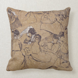 Coussin Edgar Degas   douze études des femmes dans le