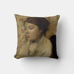 Coussin Edgar Degas Portrait d'une jeune femme peignant