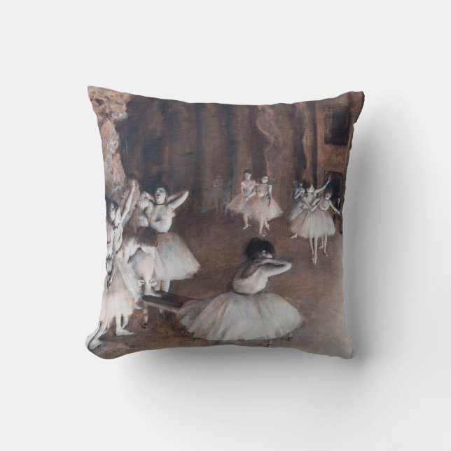 Coussin Edgar Degas - Répétition de ballet sur scène (Recto)