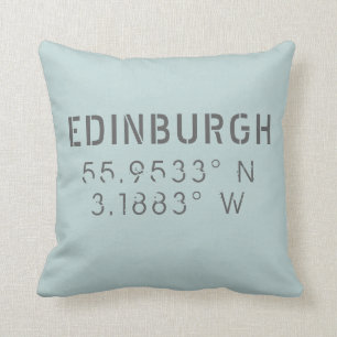 Coussin Edimbourg Longitude Latitude Jeu d'oreiller
