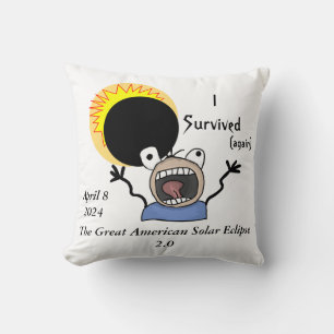 Coussin Édition de survie de l'éclipse solaire 2024