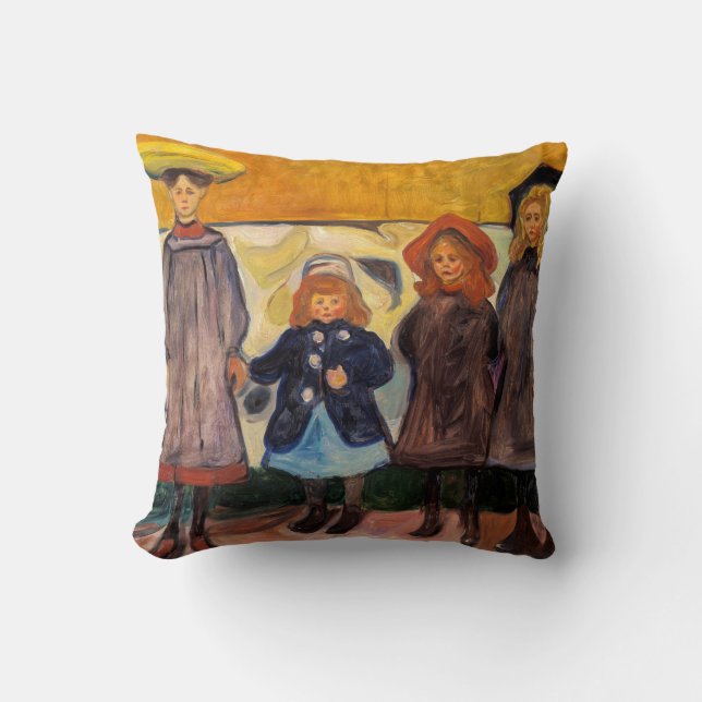 Coussin Edvard Munch - Quatre filles à Asgardstrand (Recto)