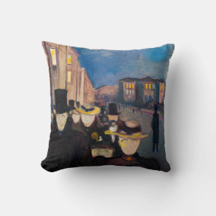Coussin Edvard Munch - Soirée sur Karl Johan Street