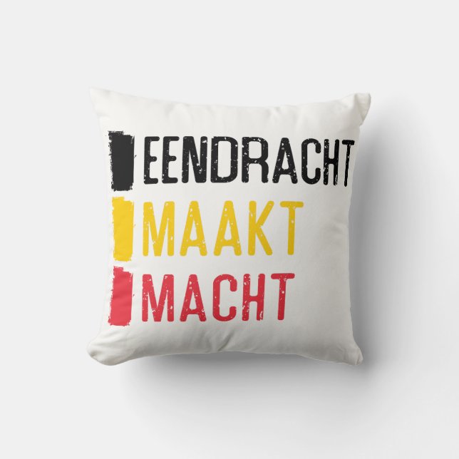 Coussin Eendracht Maakt Macht Coussin, devise belge (Recto)