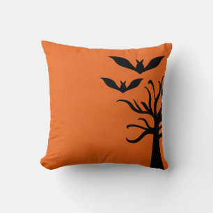 Coussin Eerie Bats Halloween Coussin, Orange