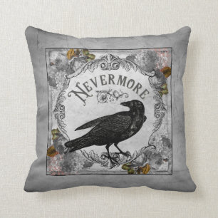 Coussin Eerie Halloween Corbeau L'Horreur Littéraire
