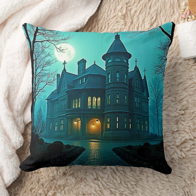 Coussin Eerie Victorian Mansion Lune (Couverture)