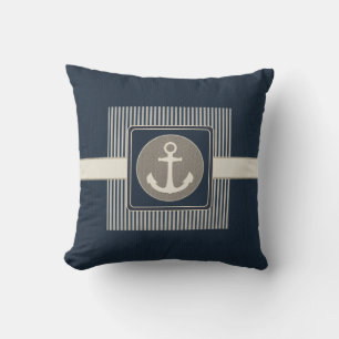 Coussin Effet Burlap Ancre du navire nautique