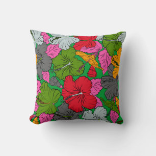 Coussin Effet de peinture aquarelle, jaune, vert et g