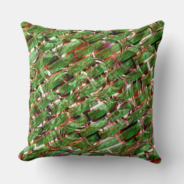 Coussin Effet mur vert ou bulles couleur saumon? (Recto)
