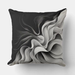 Coussin Effet Ombre de tons noirs blancs