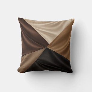 Coussin Effet satiné drapé de crème au chocolat
