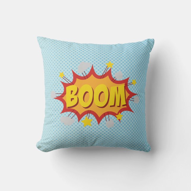 Coussin Effet sonore de bande dessinée de BOOM (Recto)