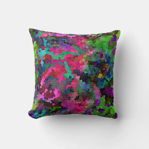 Coussin Effet vitrail [mosaïque arc-en-ciel]
