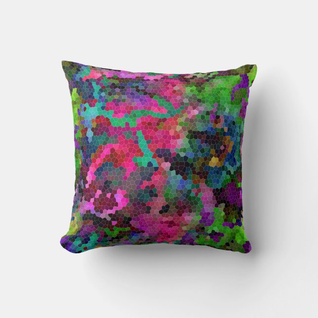 Coussin Effet vitrail [mosaïque arc-en-ciel] (Recto)