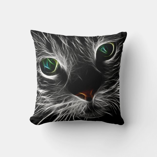 Coussin Éffrayant Chat Feline Soul Esprit animal Jeu d'ore (Recto)