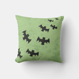 Coussin Éffrayant chauves-souris vert Halloween Jeu d'orei