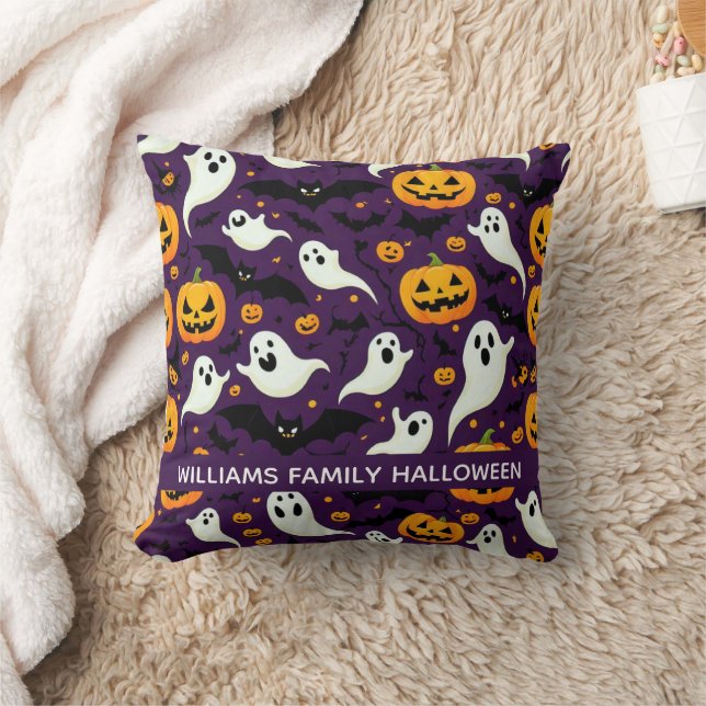 Coussin Éffrayant Citrouille de chauves-souris Boo Hallowe (Couverture)