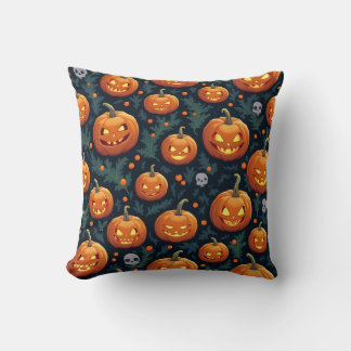 Coussin Éffrayant Citrouille d'Halloween
