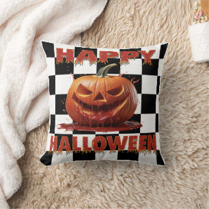 Coussin Éffrayant Citrouille sanglant Halloween