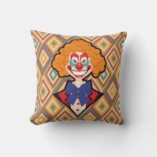 Coussin Éffrayant Clown Retro Halloween Carnaval Déplaisan