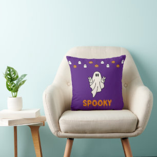 Coussin Éffrayant Fantôme Jack O' Lanternes Violet Hallowe
