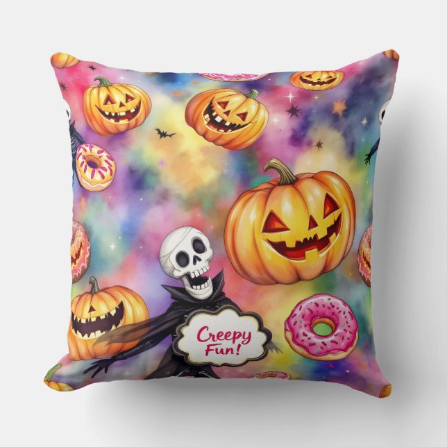 Coussin Éffrayant Fun, Halloween, par Natasha Us (Recto)