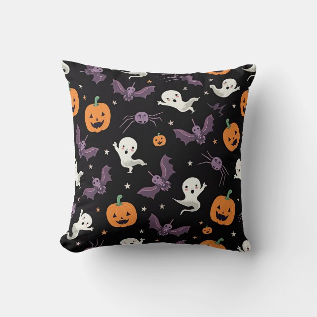 Coussin éffrayant Halloween - Fantômes Adorables,  (Recto)