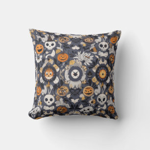 Coussin Éffrayant mais mignon Halloween amis Motif Cushion