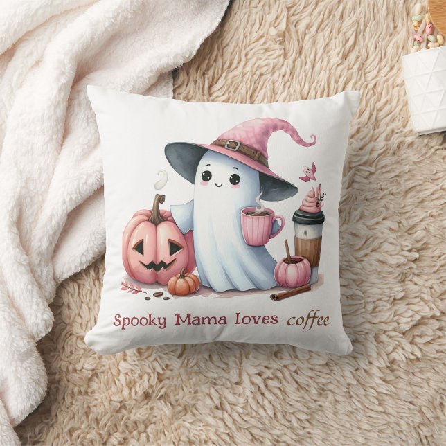 Coussin éffrayante maman aime café mignon fantôme (Créateur téléchargé)