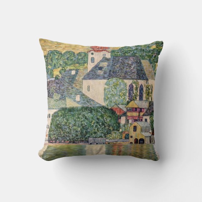 Coussin Église à Unterach sur l'Attersee par Gustav Klimt (Recto)