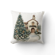 Église de Noël cosy et arbre
