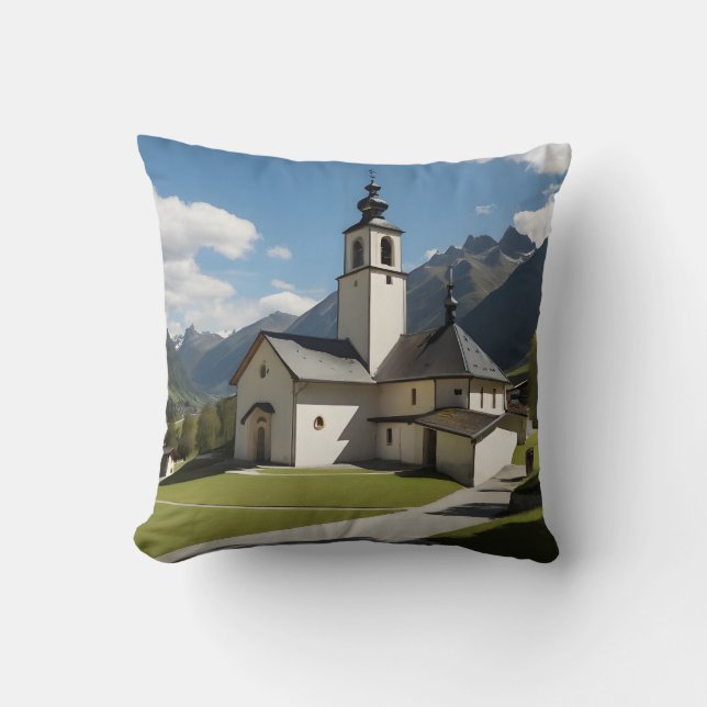 Coussin Église du village de Versam (Recto)