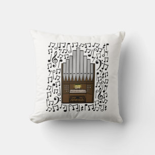 Coussin Eglise Orgue notes musicales, organisiste professe