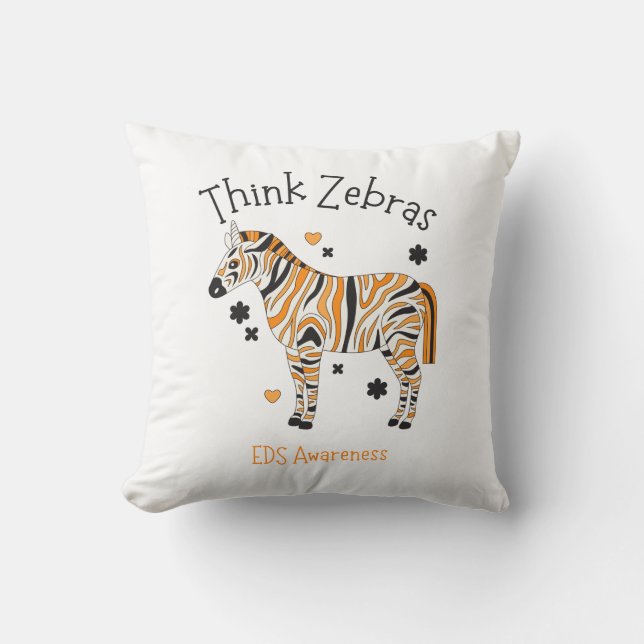 Coussin Ehlers Danlos Syndrome Cozy Zebra Throw Pillow (Recto)