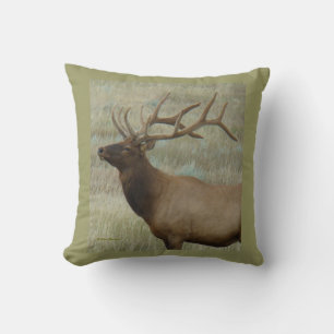 Coussin Élan mâle E8 en velours tête et épaules