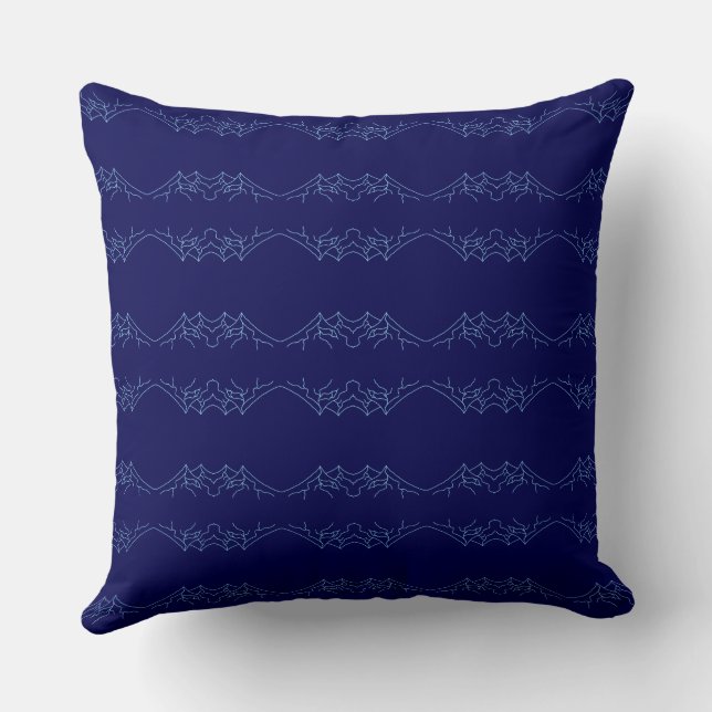 Coussin Electric Blue Neural Horizon Abstract Pattern (Verso)