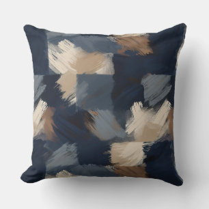 Coussin Élégance Abstraite : Crème, Rouille, Noir & Gris