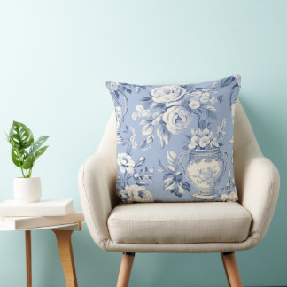 Coussin Élégance bleu rustique