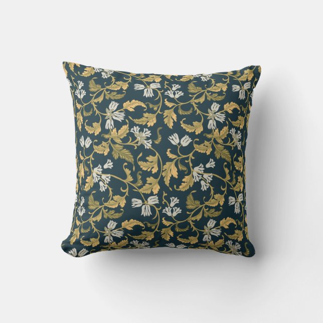 Coussin Élégance botanique vintage (Recto)