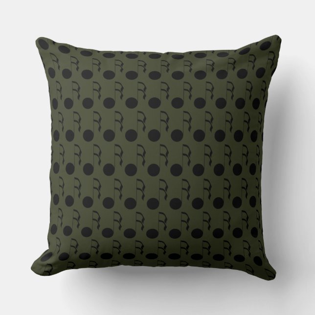 Coussin Élégance de décor de cadeaux de musiciens de notes (Recto)