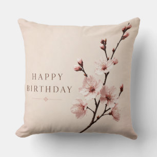 Coussin Élégance de la Fête d'Anniversaire sous les Fleurs