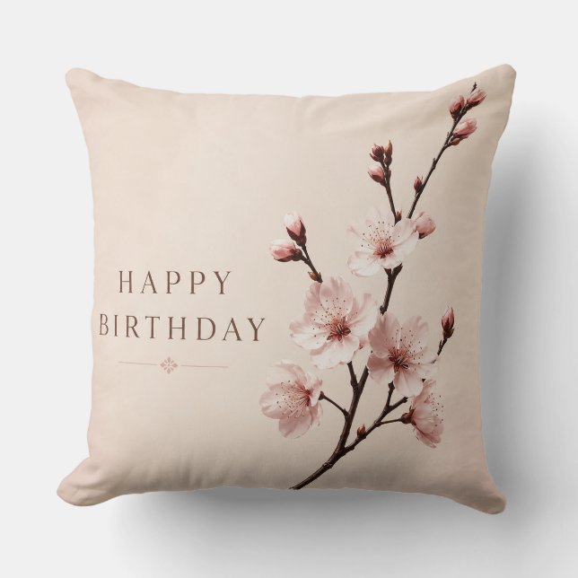 Coussin Élégance de la Fête d'Anniversaire sous les Fleurs (Recto)