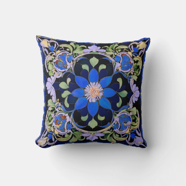Coussin Élégance de la fleur bleue - Une floraison de séré (Recto)