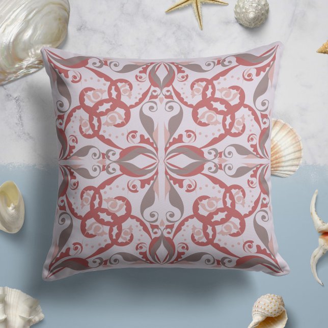Coussin Élégance de l'ornement dans le blush doux (Créateur téléchargé)
