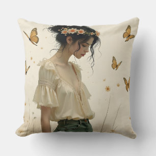 Coussin Élégance douce dans une danse papillon